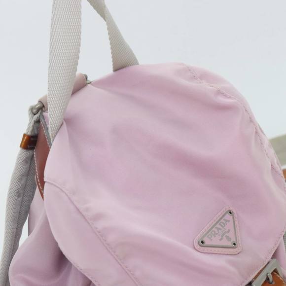 PRADA Backpack Nylon Pink Silver Auth 89617 - Picture 6 of 16